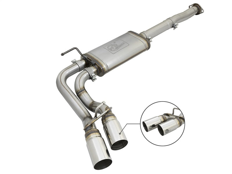 aFe Power Rebel Series 3in SS Cat-Back Exhaust w/ Polished Tips 2005-2015 Toyota Tacoma V6-4.0L 49-46033-P