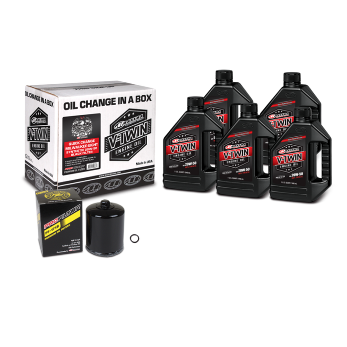 Maxima V-Twin Quick Change Kit Synthetic w/ Black Filter Milwaukee-Eight 90-129015PB