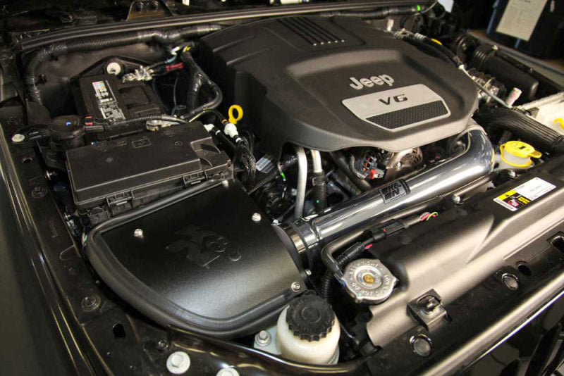 K&N 12-18 compatible with Jeep Wrangler V6-3.6L High Flow Performance Intake Kit (12-15 CARB Approved) 77-1566KP