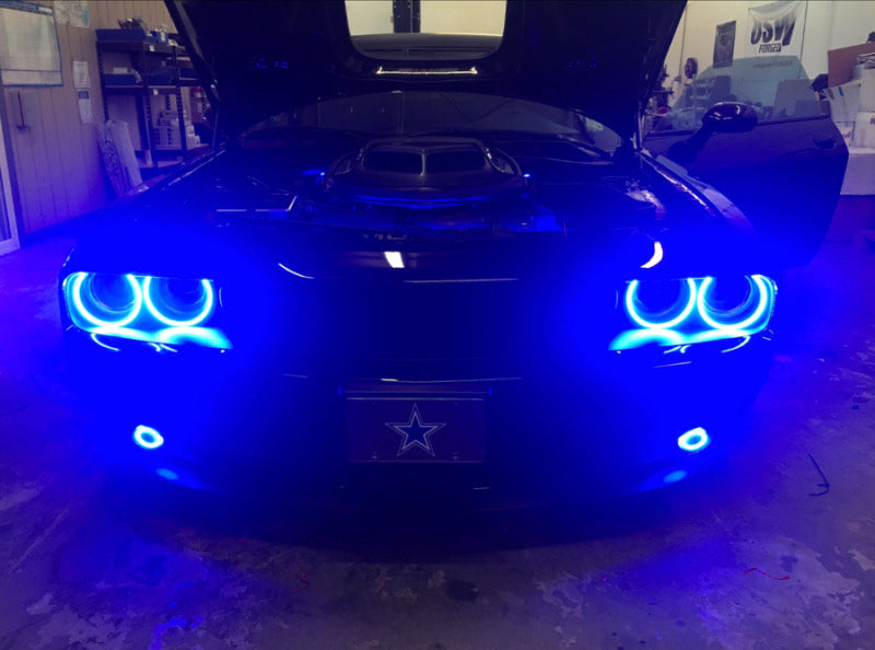 Oracle 15-21 Compatible with Dodge Challenger Waterproof LED Fog Light Halo Kit ColorSHIFT SEE WARRANTY 1236-333