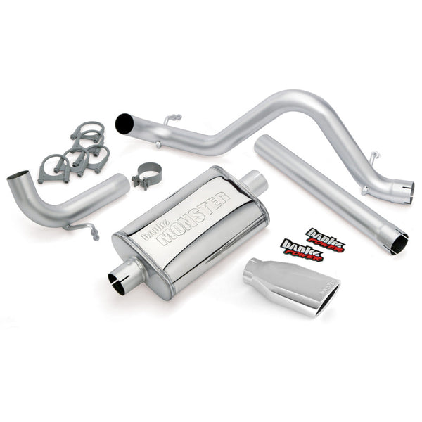 Banks Power 12-15 compatible with Jeep 3.6L Wrangler (All) 4dr Monster Exh Sys SS Single Exh w/ Chrome Tip 51343