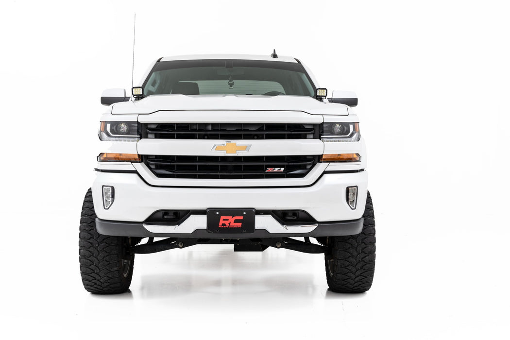 Rough Country Led Ditch Light Kit 2In Black Pair White Drl Chevy/fits gmc 1500 (14-18) 71054