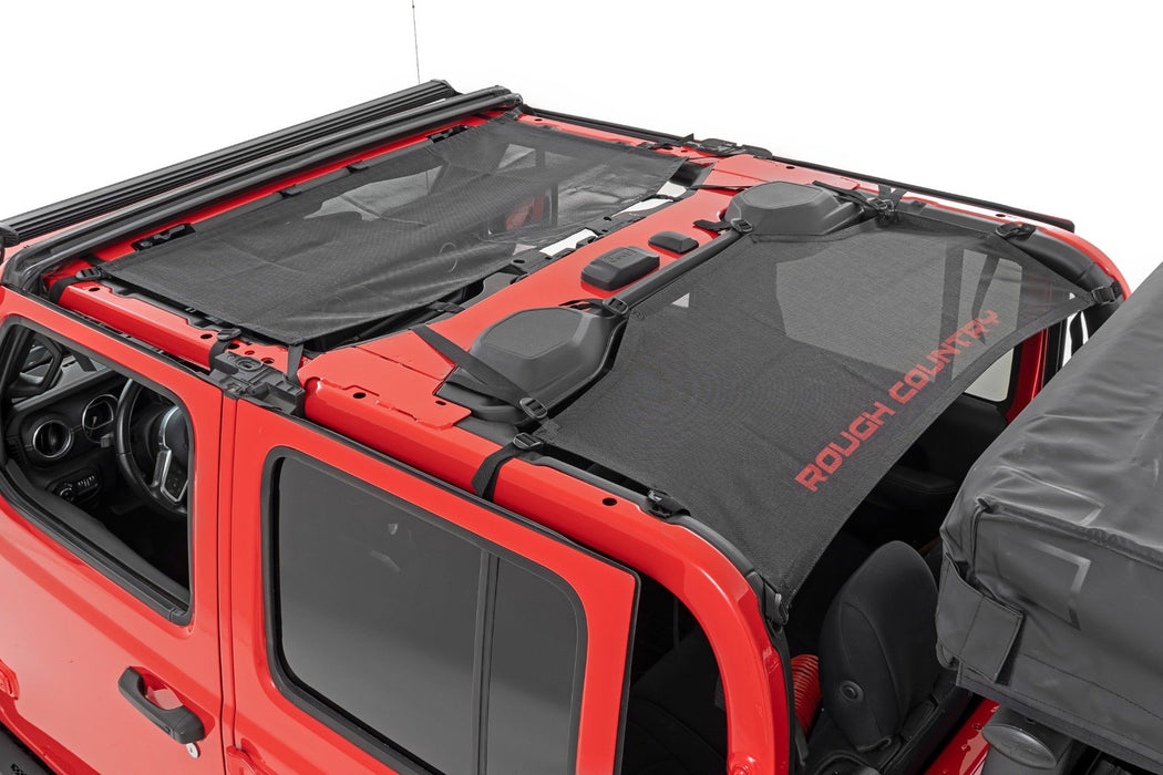 Rough Country Mesh Bikini Top Plus Black compatible with Jeep Gladiator Jt 4Wd (2020-2023) 85118