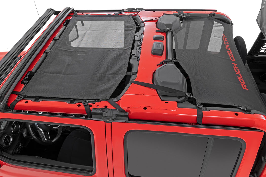 Rough Country Mesh Bikini Top Plus Black compatible with Jeep Gladiator Jt 4Wd (2020-2023) 85118