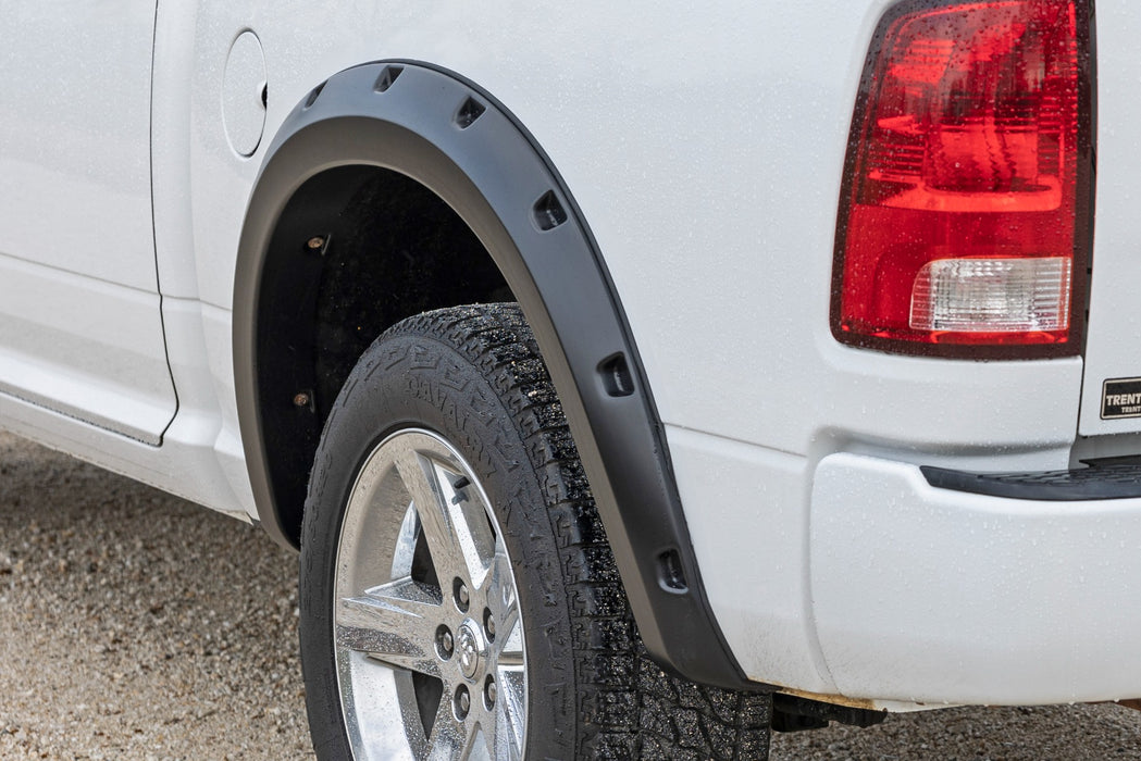 Rough Country Pocket Fender Flares Both Bumpers Px8 Black Crystal Ram 1500 2Wd/4Wd F-D10911B-PX8