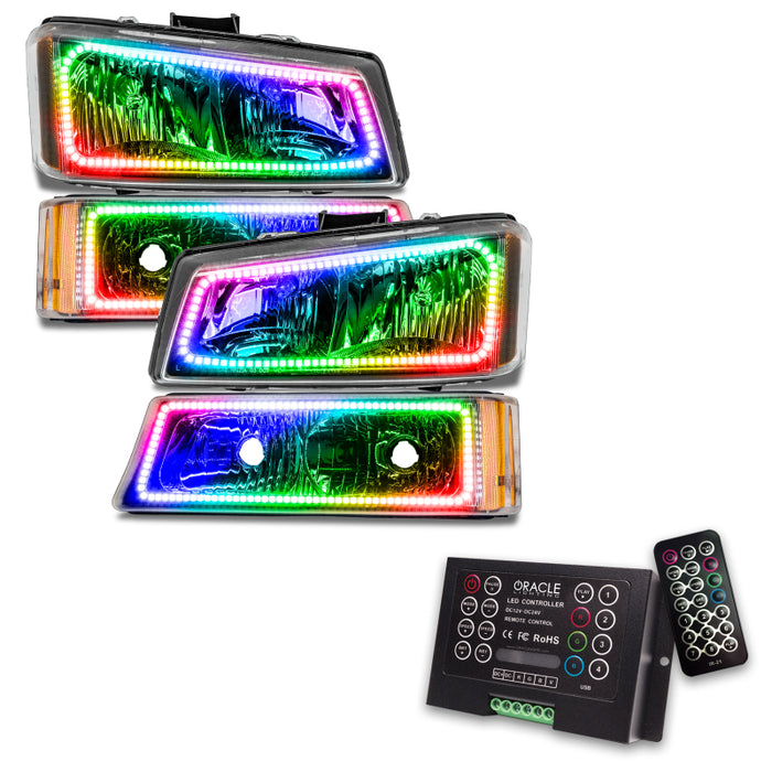 Oracle Chevrolet Silverado 03-06 Square Halo Kit ColorSHIFT w/ 2.0 Controller SEE WARRANTY 3959-333