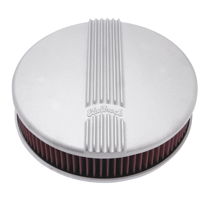 Edelbrock Air Cleaner Classic Series Round Aluminum Top Cloth Element 14In Dia X 3 9In Satin 41179