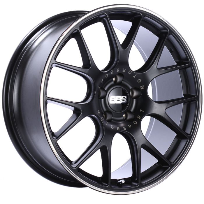 BBS CH-R 20x9 5x120 ET24 Satin Black Polished Rim Protector Wheel -82mm PFS/Clip Required CH100BPO