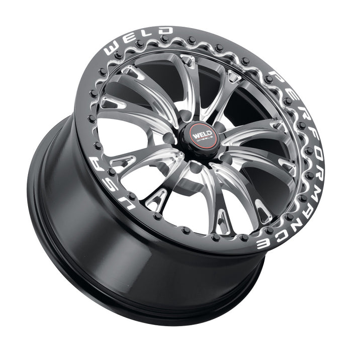 Weld S908 18X10 Belmont Drag Beadlock 5X112 ET40 BS7.1 Gloss Black MIL Dia 78.1 S90880045P40