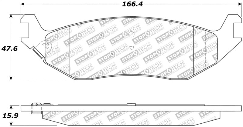 StopTech 02-17 Compatible with Dodge Ram 1500 Street Performance Rear Brake Pads 308.0898