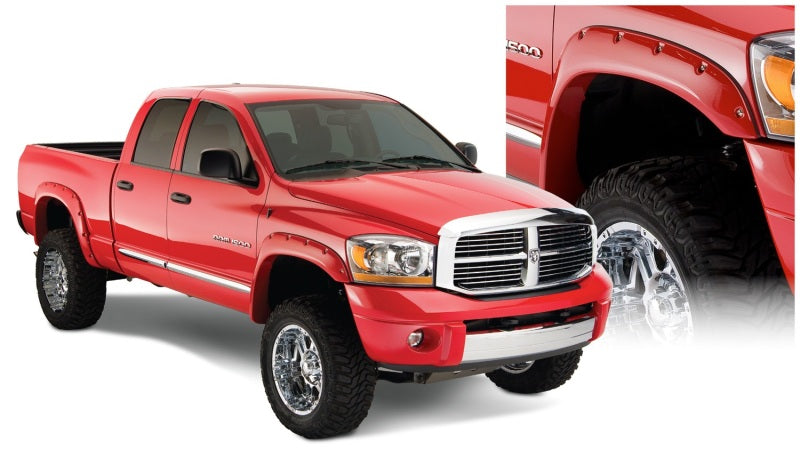 Bushwacker 02-08 Compatible with Dodge Ram 1500 Fleetside Pocket Style Flares 4pc 75.9/76.3/97.9in Bed Black 50907-02