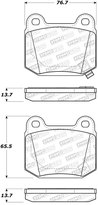 StopTech 03-06 Mitsubishi Lancer Sport Brake Pads w/Shims and Hardware Rear 309.09611