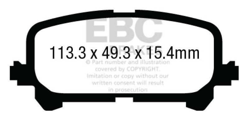 EBC 14+ Acura MDX 3.5 Yellowstuff Rear Brake Pads DP43025R