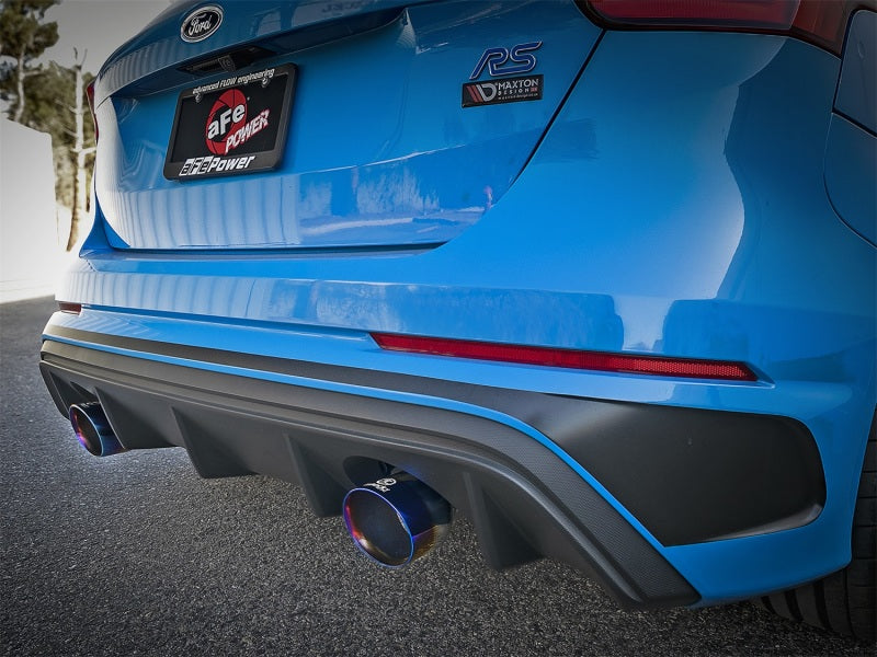 aFe Takeda 3in 304 SS Cat-Back Exhaust System w/ Blue Flame Tip 16-18 Ford Focus RS I4-2.3L (t) 49-33103-L