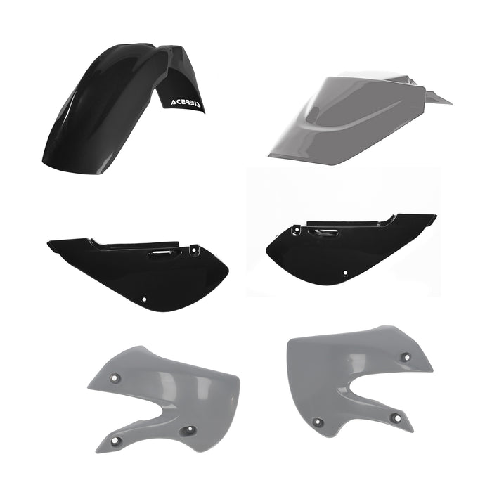 Acerbis Plastic Kit (Black/Grey) For 02-09 KAWASAKI KLX110