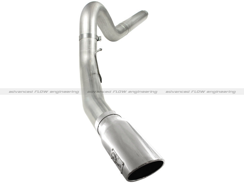 aFe MACHForce XP 5in DPF-Back Stainless Steel Exh Sys, polished tip,Ford Diesel Trucks 08-10 V8-6.4L 49-43054-P