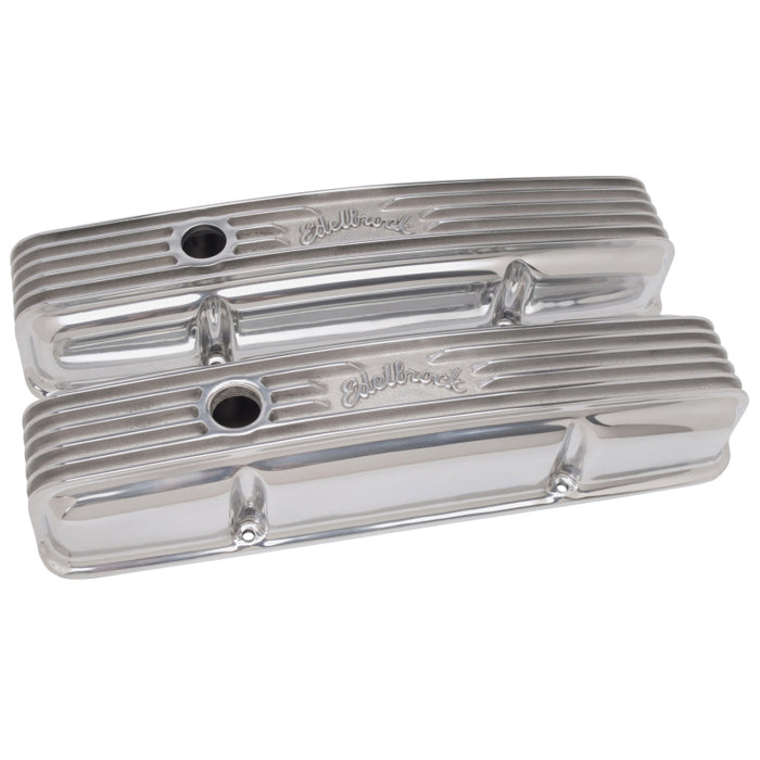 Edelbrock Valve Cover Classic Series Chevrolet 1959-1986 262-400 CI V8 Polshed 4144