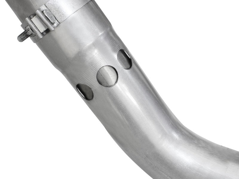 aFe Large Bore-HD 4in 409 Stainless Steel DPF-Back Exhaust w/Black Tip 15-16 Ford Diesel V8 Trucks 49-43122-B