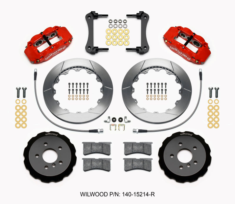 Wilwood Narrow Superlite 6R Front Hat Kit 12.88in Red 2014-2015 Mini Cooper w/Lines 140-15214-R