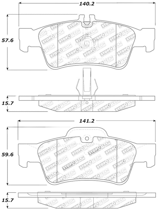 StopTech Street Touring Mercedes Benz Rear Brake Pads 308.0986