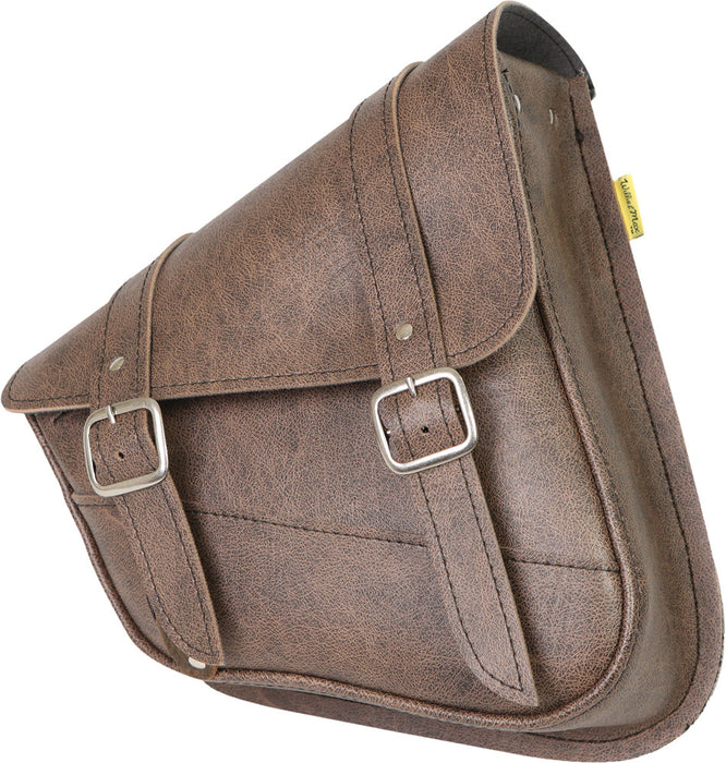 Dowco Brown Synthetic Leather Motorcycle Swingarm Bag for Sportster/Dual Shock Models - Made in USA by Willie & Max [59779-00]