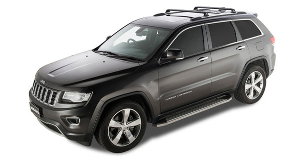 Rhino-Rack 11-21 Grand Cherokee WK2 4 Door SUV w/Metal Roof Rails Vortex RVP 2 Bar Roof Rack Black RVP27