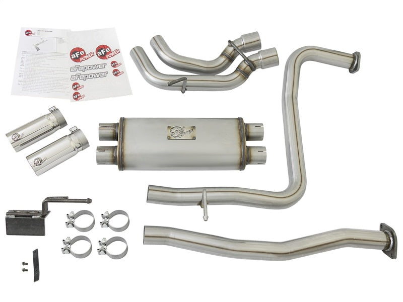 aFe POWER Rebel Series 2-1/2in 409 SS Cat Back Exhaust w/ Polished Tips 16-17 Compatible with Nissan Titan V8 5.6L 49-46126-P