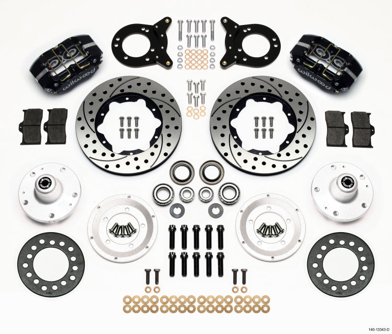 Wilwood Dynapro Dust-Boot Front Kit 11.00in Drilled 1965-1969 Mustang Disc & Drum Spindle 140-13343-D