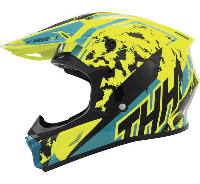 THH T-710X Renegade MX Offroad Helmet Yellow/Green XS