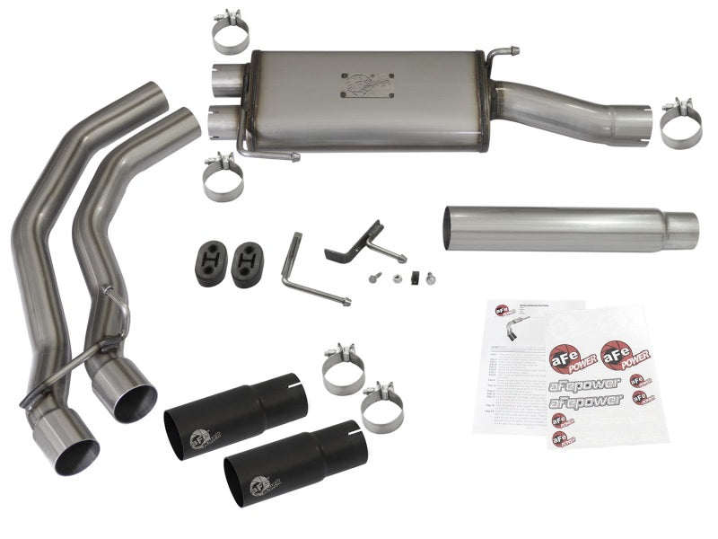 aFe Rebel Exhausts Cat-Back SS Ford F-150 04-08 V8 4.6/5.4L w/ Black Tips 49-43079-B