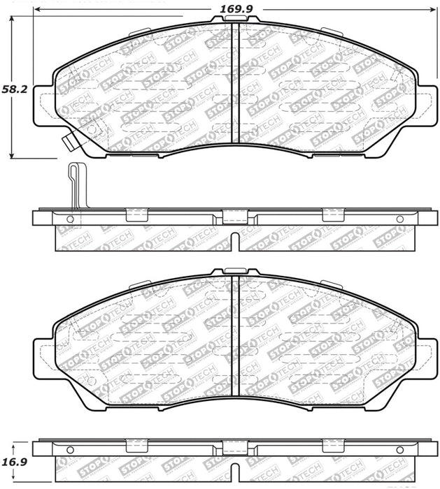 StopTech Street Select Brake Pads Front 305.1378