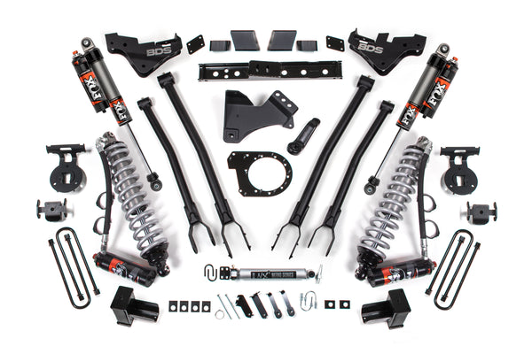 BDS 2023-2025 Fits Ford F250/350 Super Duty 4WD 7" 4-Link Suspension Lift Kit, 6" Rear, Spring, Diesel - FOX 2.5 Pes C/o Front, FOX 2.5 Pes Rear 2253PES