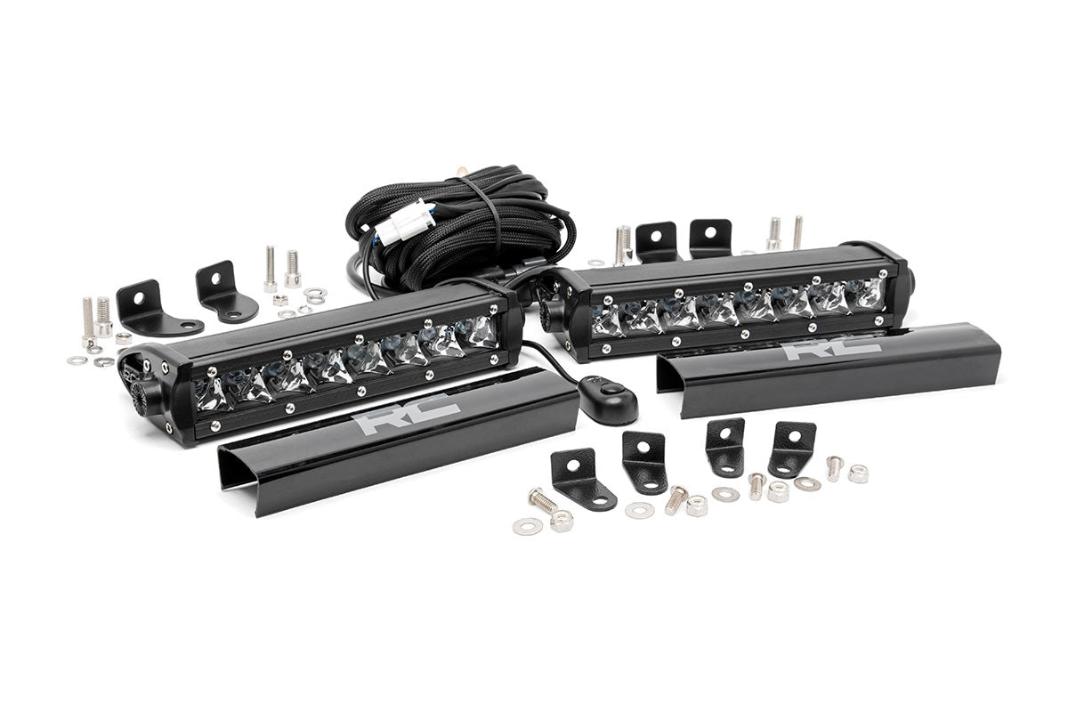 Rough Country Led Light Kit Grille Mount 8" Chrome Pair Fits Ford F-250 Super Duty (17-19) 70696