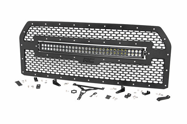 Rough Country Mesh Grille 30" Dual Row Led Black Amber Drl Fits Ford F-150 (15-17) 70193BDA