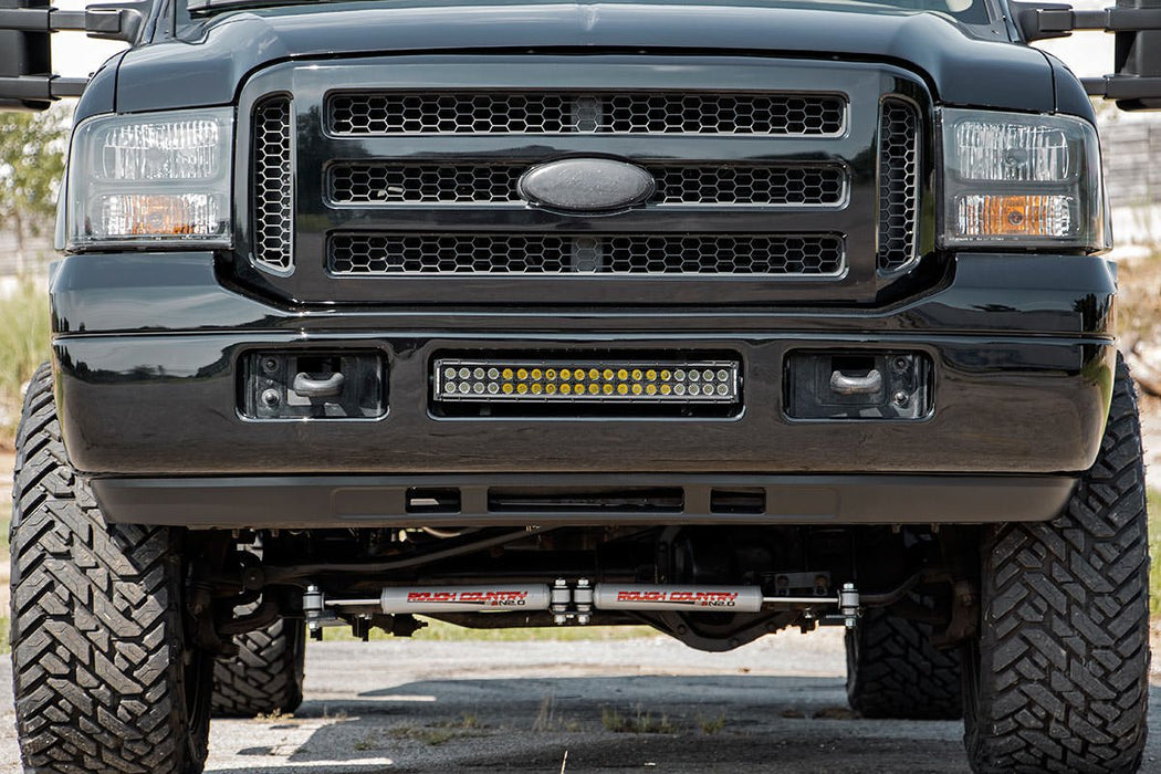 LED Light | Bumper Mount | 2" Black Dual Row | White DRL | Ford Super Duty (05-07)