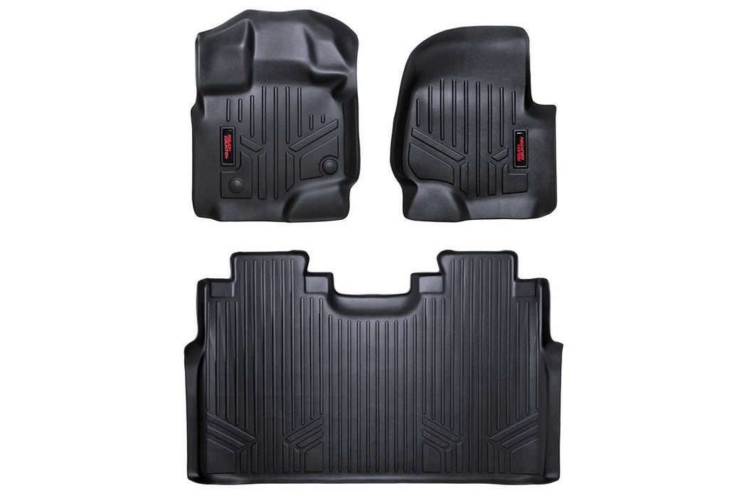 Rough Country Floor Mats Fr & Rr Fr Buckets Ford F-150 (15-23)/F-150 Lightning (2022) M-51512