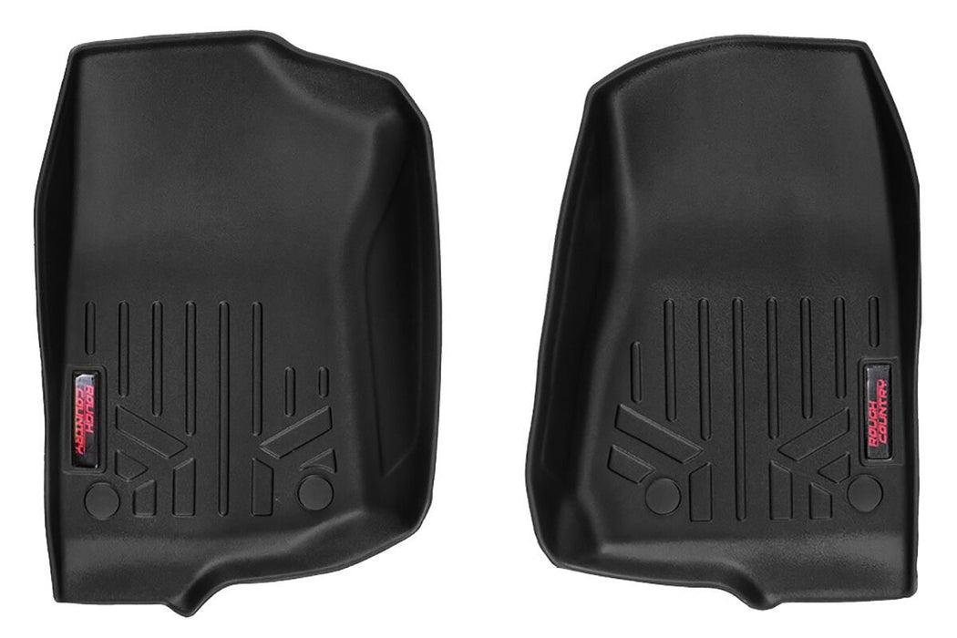 Rough Country Floor Mats Fr 2 Door compatible with Jeep Gladiator Jt (20-23)/Wrangler Jl (18-23) M-6150