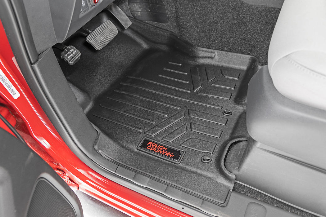 Rough Country Floor Mats Fr & Rr Crew Cab Compatible with Nissan Frontier 2Wd/4Wd (22-23) M-80515