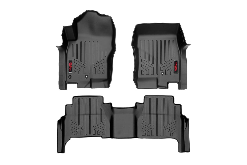 Rough Country Floor Mats Fr & Rr Crew Cab Compatible with Nissan Frontier 2Wd/4Wd (08-21) M-80513