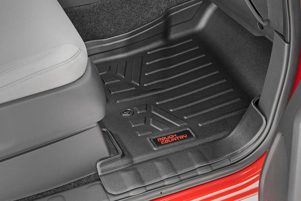 Rough Country Floor Mats Fr & Rr Crew Cab Compatible with Nissan Frontier 2Wd/4Wd (08-21) M-80513