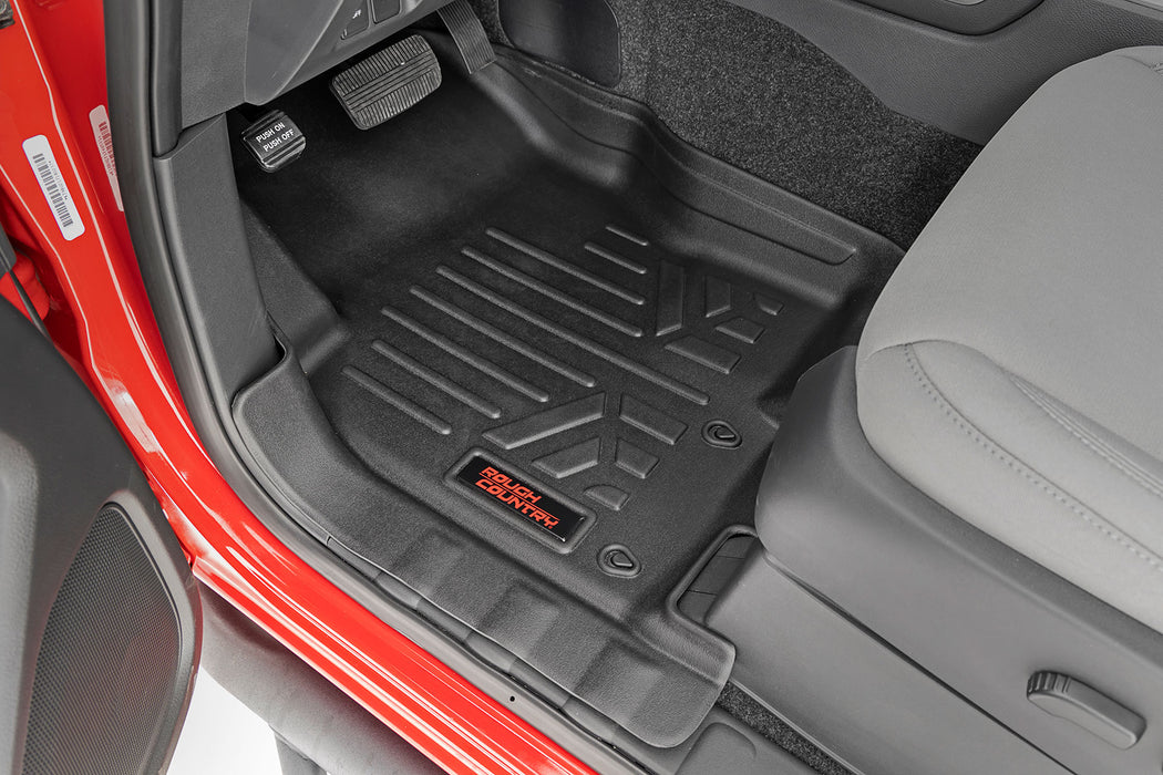 Rough Country Floor Mats Fr & Rr Crew Cab Compatible with Nissan Frontier 2Wd/4Wd (08-21) M-80513