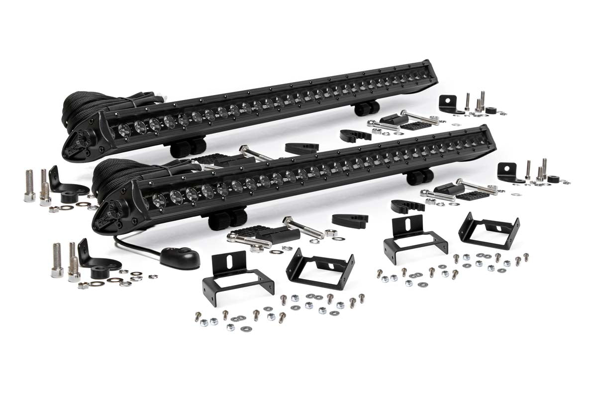 Rough Country Led Light Kit Grill Mount 30" Black Single Row Pair Fits Ford Super Duty (11-16) 70771