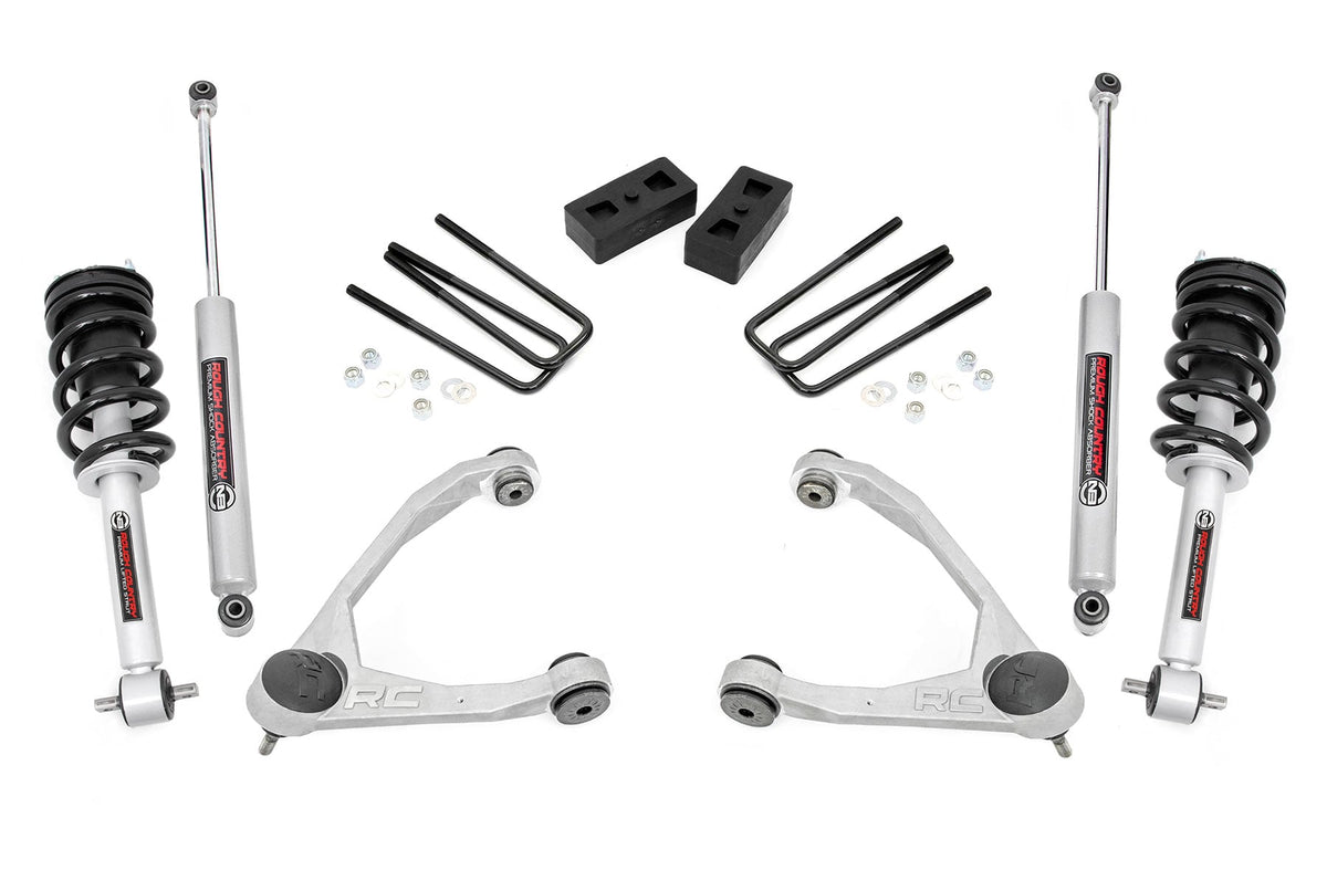 Rough Country 3.5 Inch Lift Kit Cast Steel N3 Strut Fits Chevy/GMC 1500 (14-16) 198.23