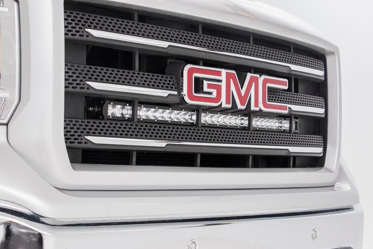 Rough Country Led Light Kit Behind Grille Mount 30" Chrome Single Row Fits Chevy/GMC 1500 (14-18) 70625
