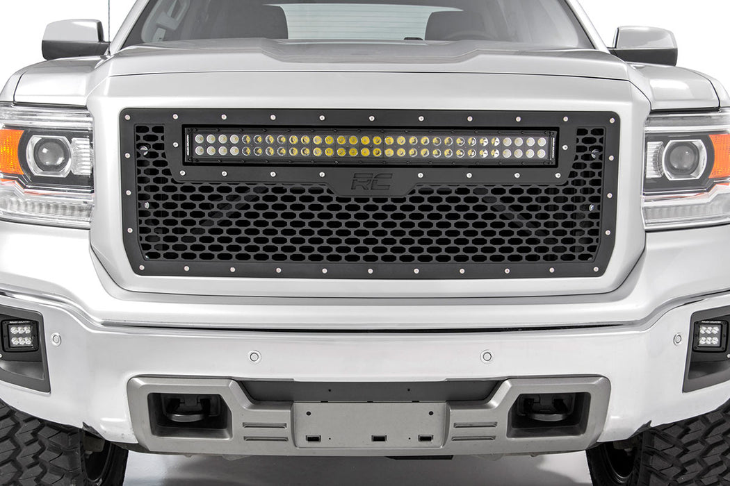 Rough Country Mesh Grille 30" Dual Row Led Black fits gmc Sierra 1500 (14-15) 70190