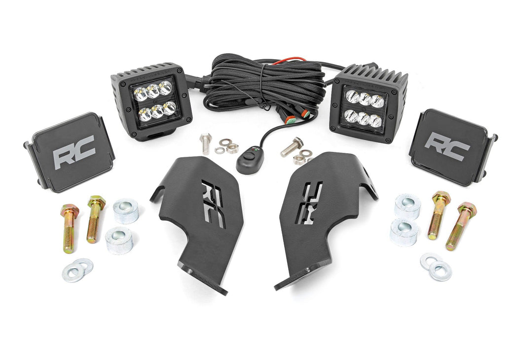 Rough Country Led Light Kit Cage Mount 2" Black Pair Honda Talon 1000 92032