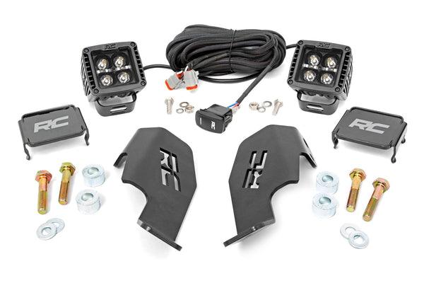 Rough Country Led Light Cage Mount 2" Black Pair Amber Drl Fits Honda Talon 1000 92033