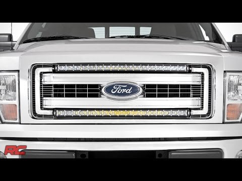 Rough Country Led Light Kit Grille Mount Dual 30" Black Single Row Ford F-150 (09-14) 70662