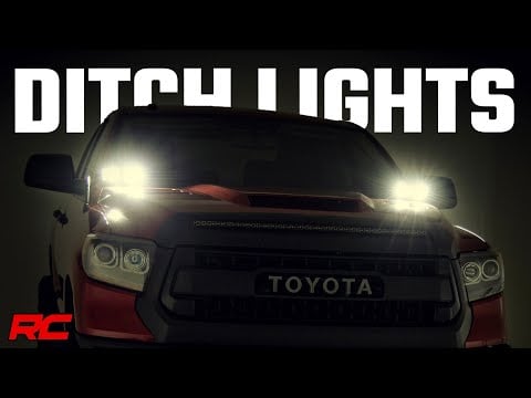 Rough Country LED Light Kit Ditch Mount Dual 2" Black Pairs Flood Fits toyotaTundra (14-21)