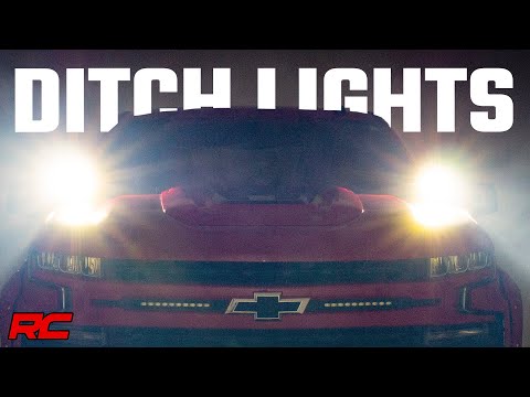 Rough Country Led Light Kit Ditch Mount 2" Black Pair Amber Drl Chevy Silverado 1500 (19-23) 70844